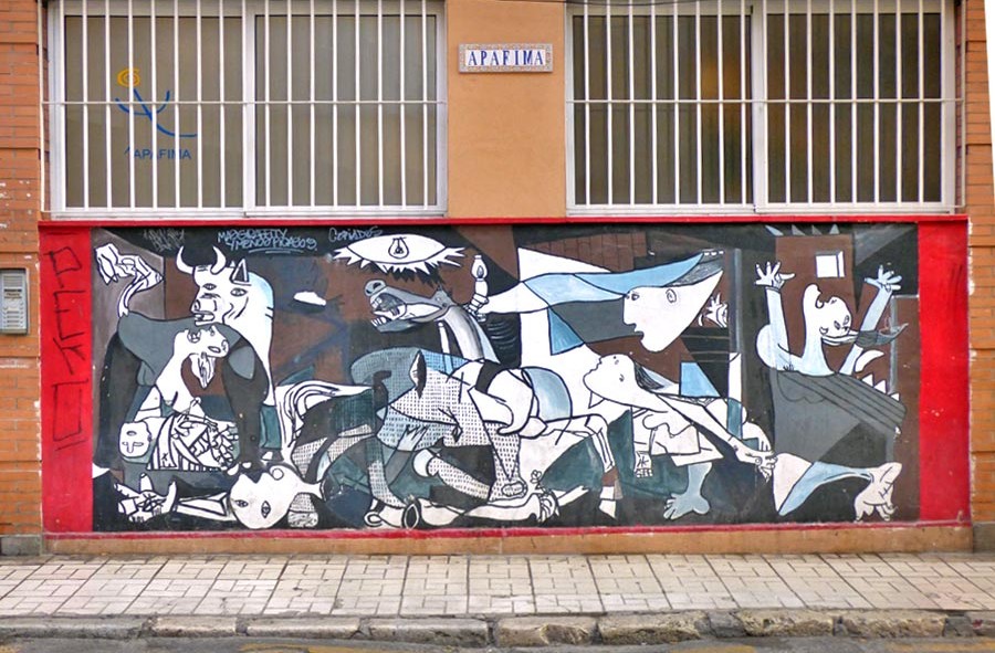 Murales of Guernica in Calle Hurto del Conde, Malaga